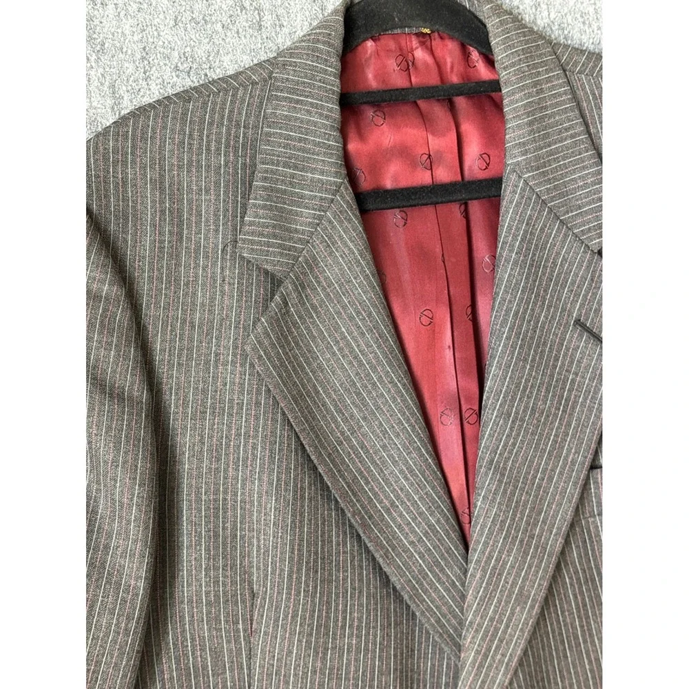 Christian Dior Monsieur Mens Grey Pinstripe‎ Wool Blazer Sport Coat 44R 2-Button